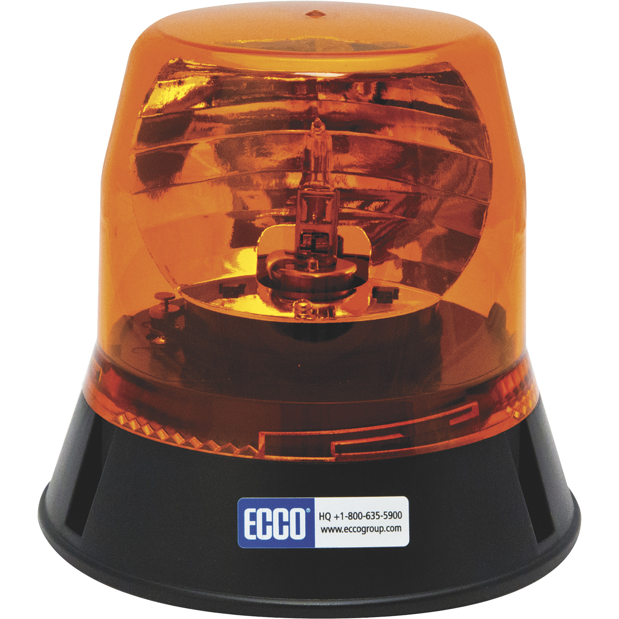 Ecco Rotating Beacon Light, Amber Lens, Permanent Mount, Model# 5813A